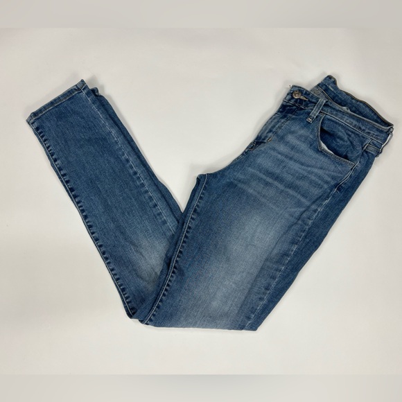Levi High Rise Skinny Distressed Jeans Y2K Ripped Blue Denim Jean Fitted Pants - Picture 1 of 17